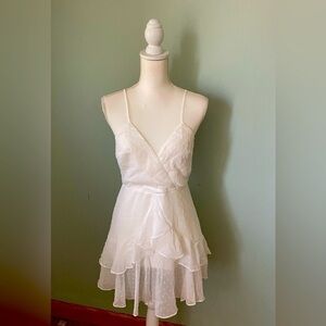 NWT Hello Molly Mini Ruffle Swiss Dot White Dress Size 6